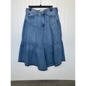 KanCan Skirt Women's Large Denim Midi, Western Boho South Western Rodeo